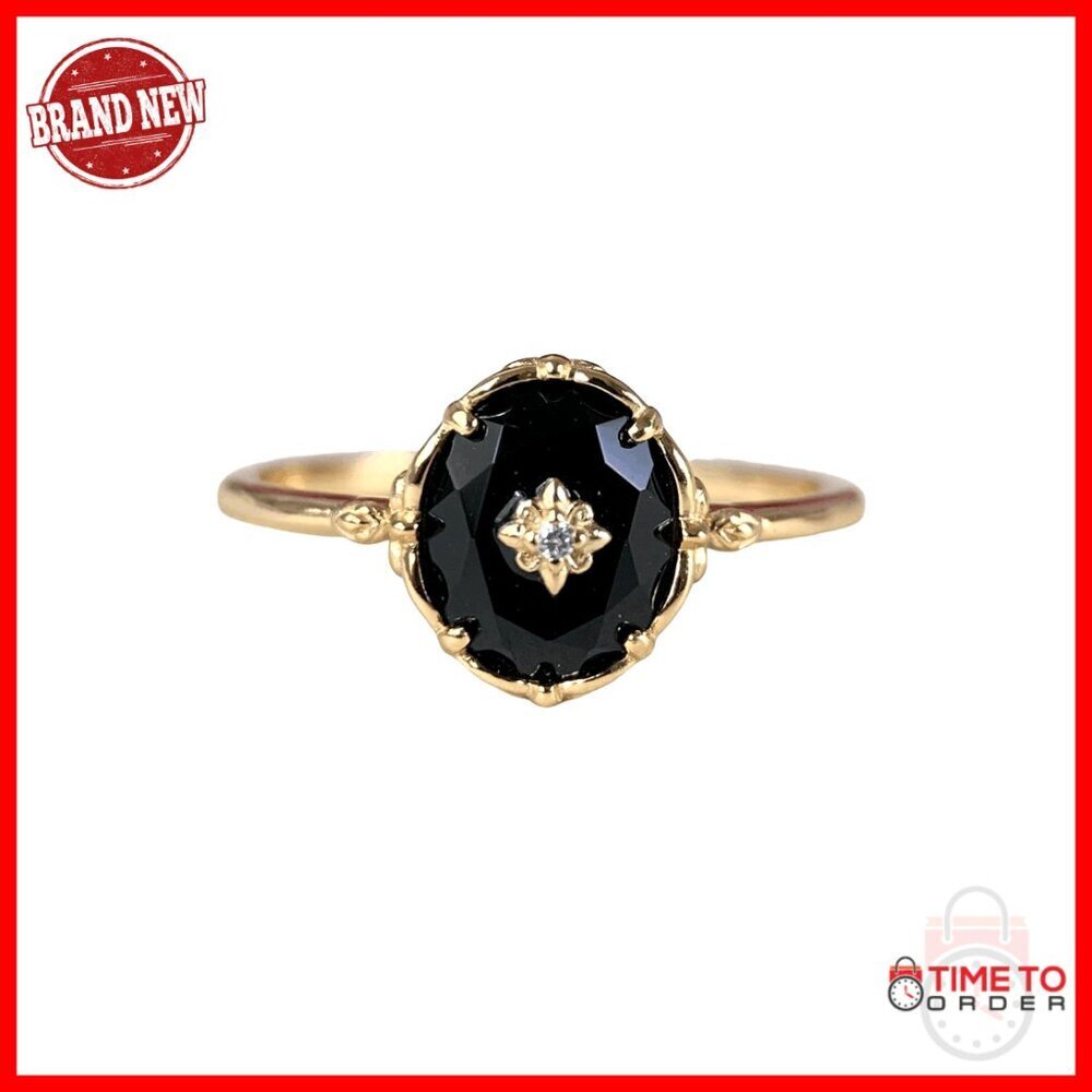 Vintage Art Deco Solitaire Engagement Ring Gold Plated Silver Size 7